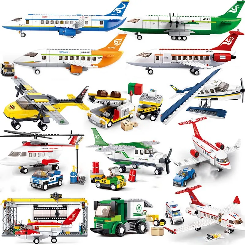 

Sluban City Airport Passenger Plane Airplane Airfield Sets Repair Station Model Building Blocks Toys Bricks 0367 0371 0366 0365
