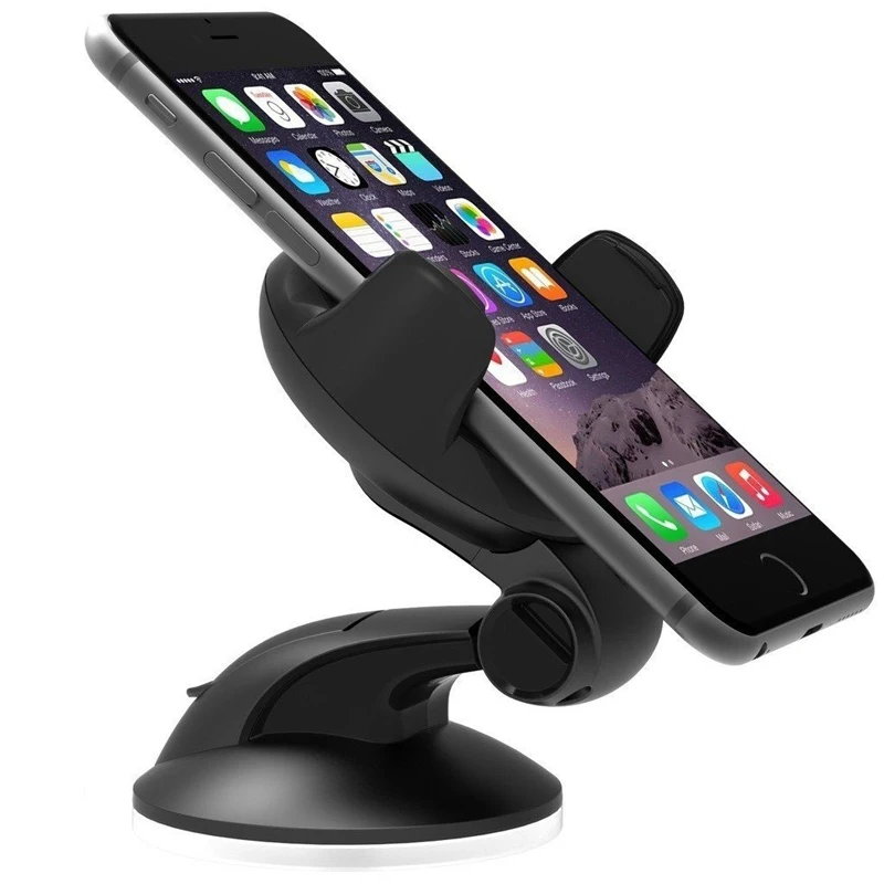 

360 Degrees Rotation Adjustable Phone Holder Adjustable Width Universal Mobile Phone Holder Black Car Stand Holder