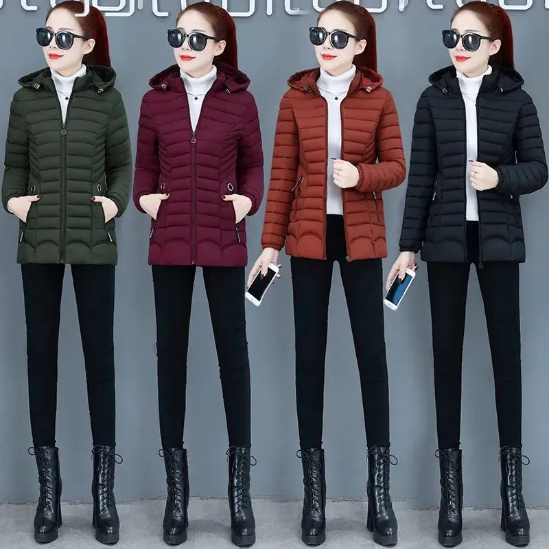 Осень-зима 2022 куртка облегающие короткие женские парки повседневная с хлопковой