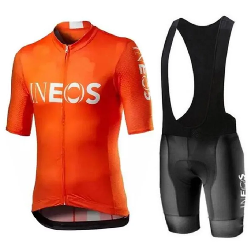 INEOS Cycling Jersey 2020 Orange Summer Set Tops Pro Team Racing Sport Mtb Bicycle Jerseys Men Clothing | Спорт и развлечения
