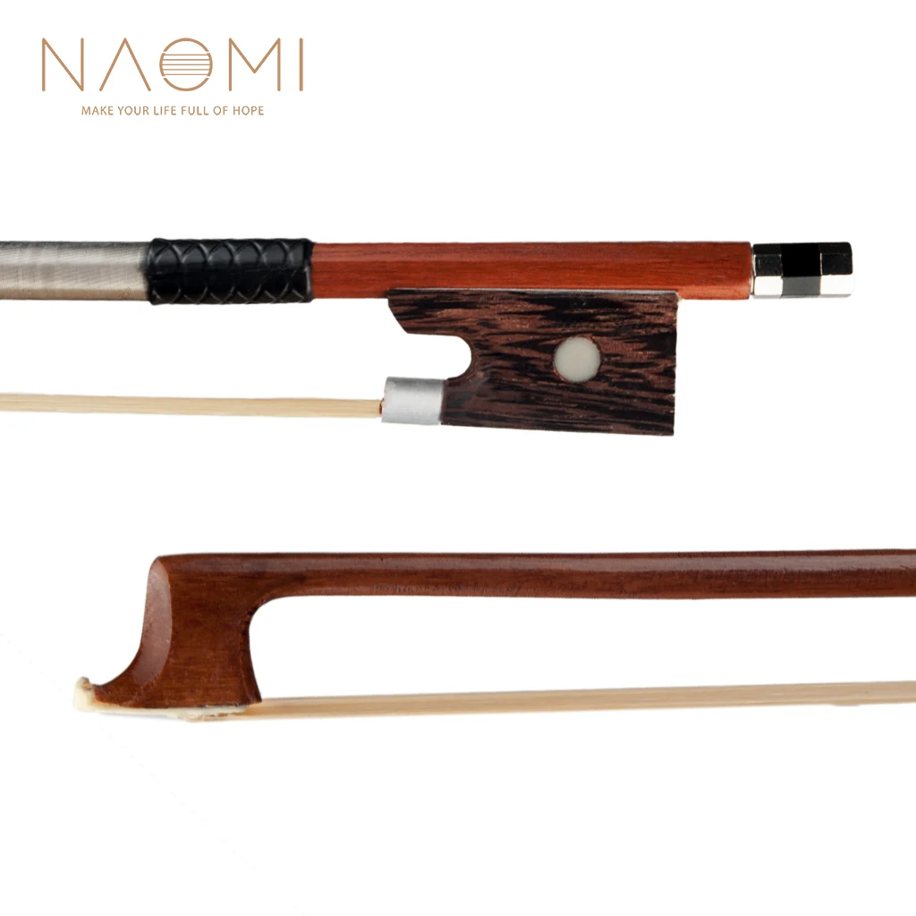 Студенческий лук Naomi 4/4 из бразильского дерева скрипка/скрипка круглая палочка