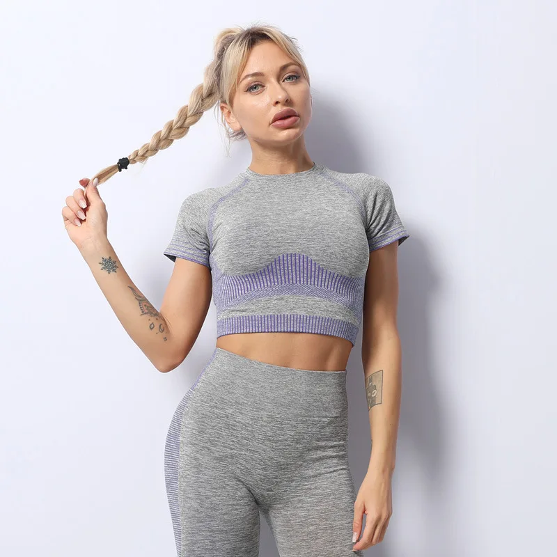 

Yoga Shirt Ladies Fitness Shirt Quick-Drying Sweat Shirt Fitness Top Ladies Fitness Shirt Short Sleeve Sports Top Yoga Clothing