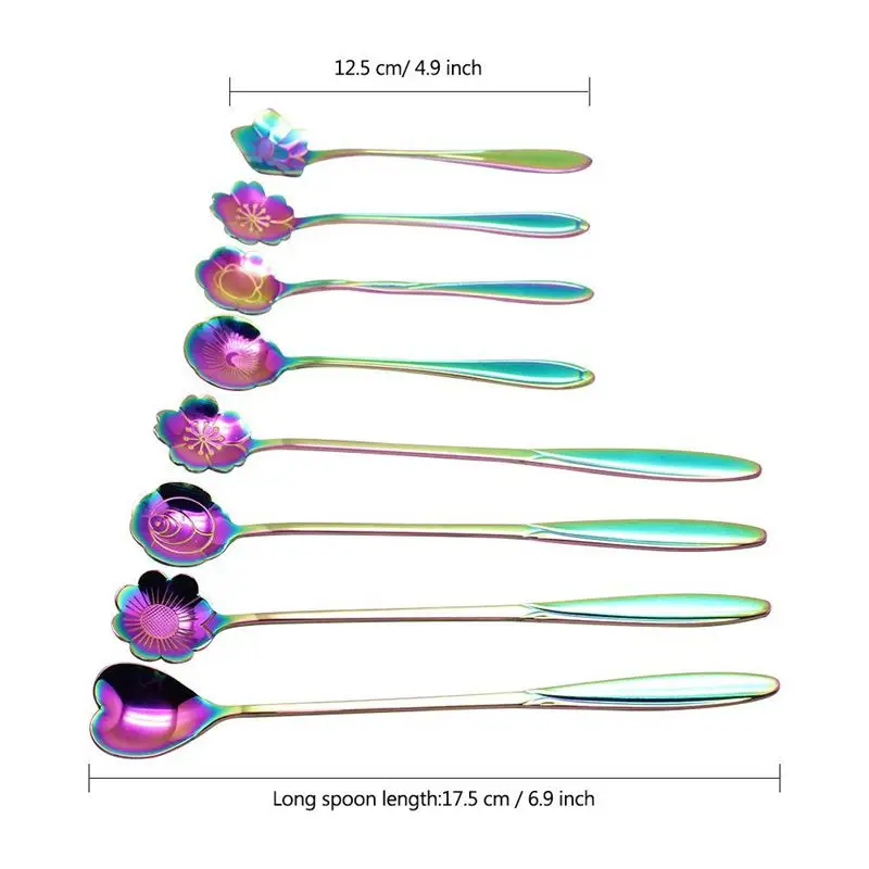 8 шт. Набор детских столовых приборов из нержавеющей стали|Кофейные совки| |