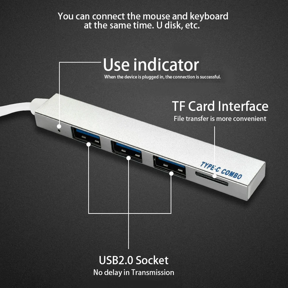 Разветвитель-переходник с USB Type-C на 4 порта 3 0 480 м | Компьютеры и офис