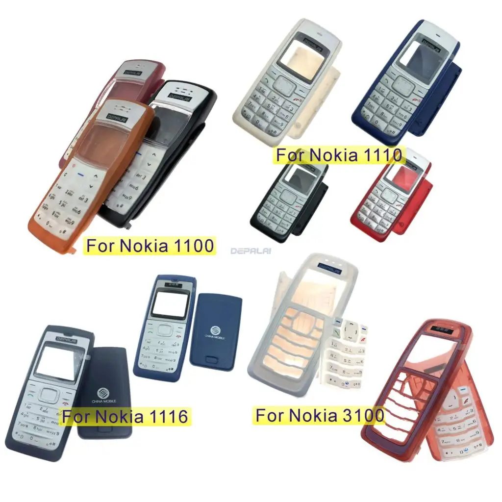 Для Nokia 3100 1100 Корпус Передняя Лицевая панель рамка чехол + задняя крышка/крышка