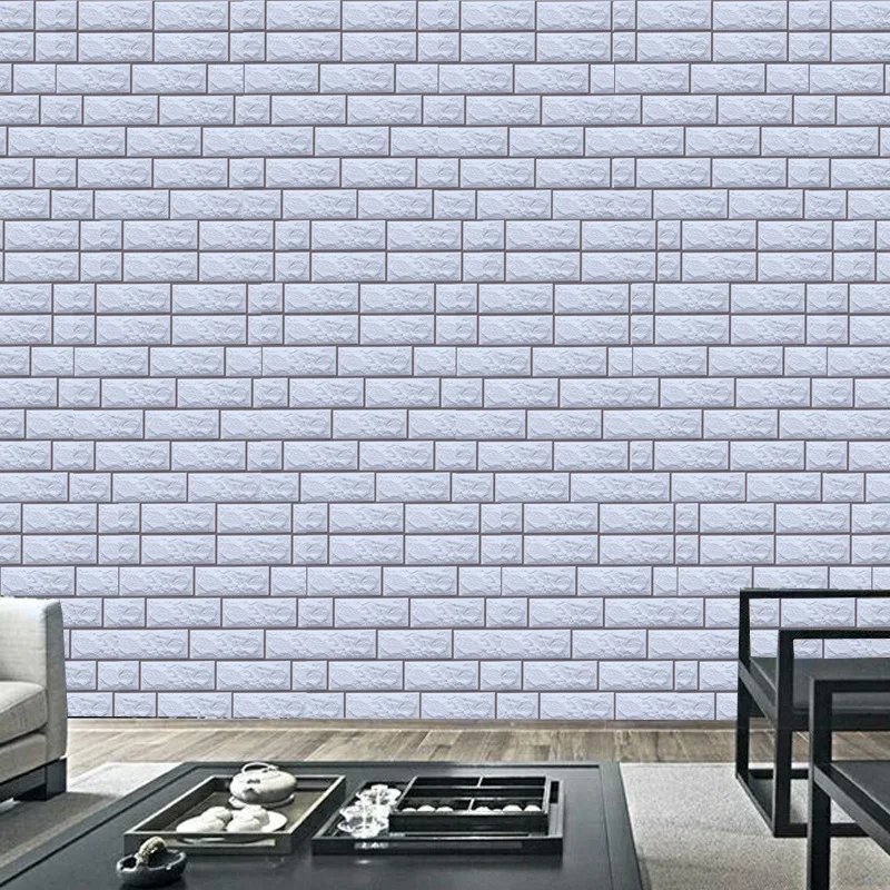 

45x100 см 3D Белая Квадратная настенная плитка для спальни гостиной дивана фон для стены самоклеящиеся декоративные обои наклейки