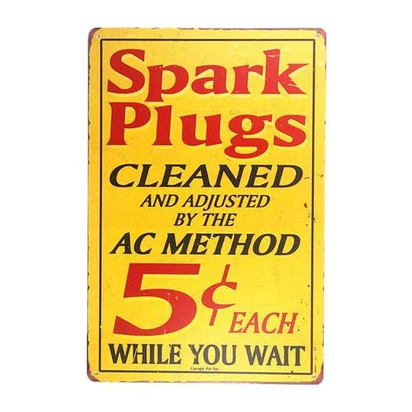 

Spark Plugs Tin Sign art wall decoration,vintage aluminum retro metal sign