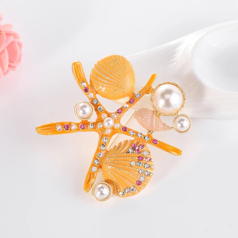 1 шт. Творческий одежда корсаж с рисунком пятиконечной звезды оболочки брошь