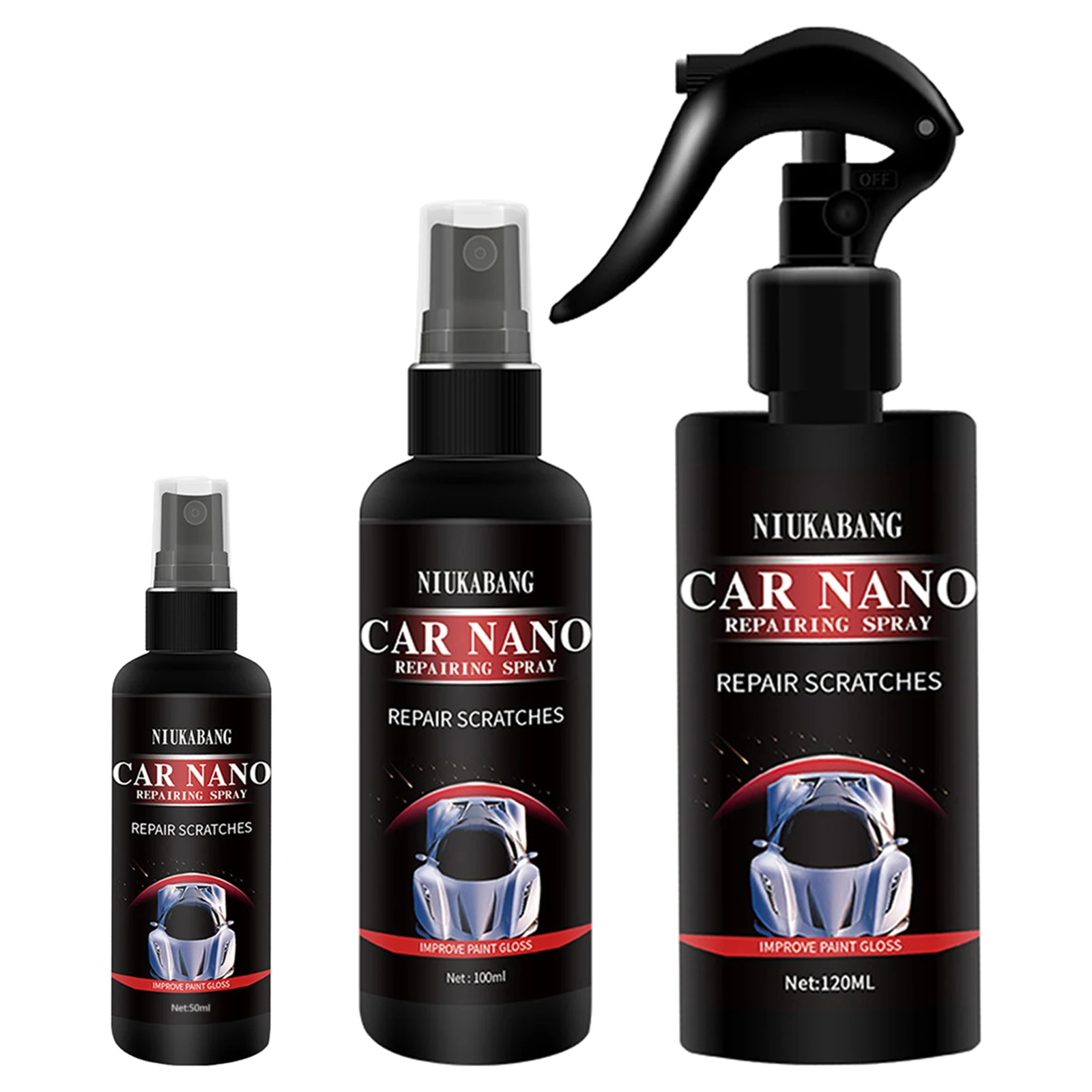 

120/100/50ml Car Coating Spray Polish Wax Nano Repairing Spray Super Hydrophobic Glass High-performance coating Products