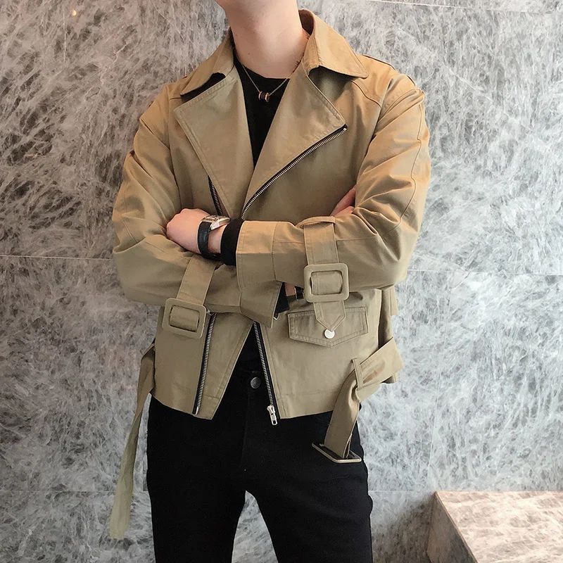 

Men's Wear Short Windbreaker Jacket Fashion New Trend Handsome 2022 Autumn New Slim Loose Double Breasted Coat For Male