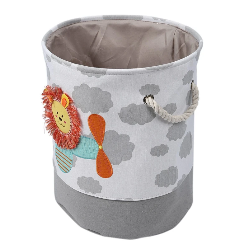 Ведро для хранения грязной одежды холщовая корзина с мультяшным львом и подвеска