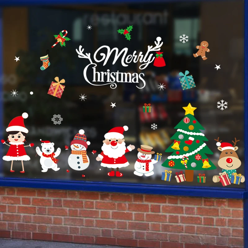 

Large Merry Christmas Wall Stickers Window Glass Stickers Christmas Decorations For Home Christmas Ornaments Xmas New Year 2021