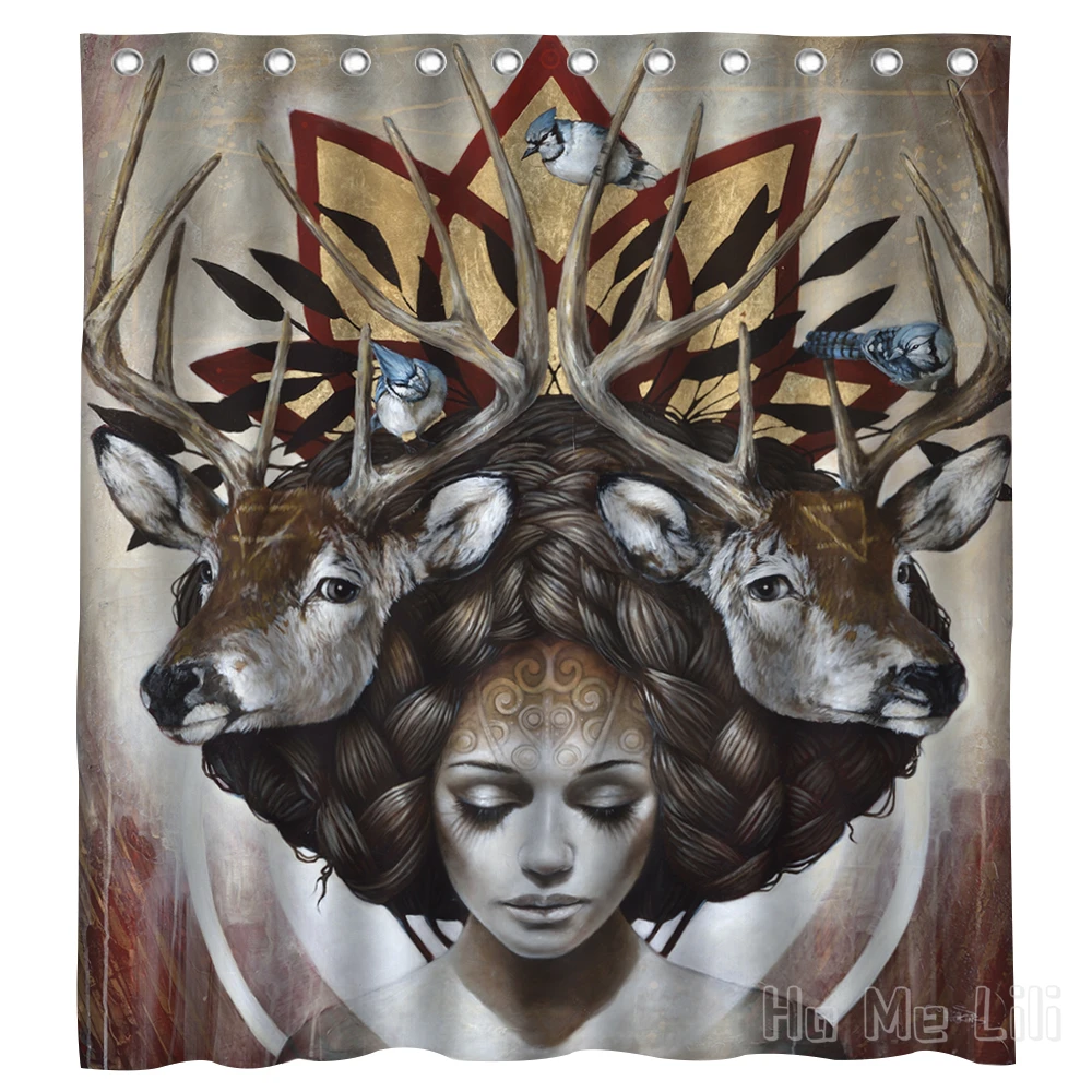 

Psychedelic Woman Wildlife Design Decoration Waterproof Shower Curtain Bathroom Accessories