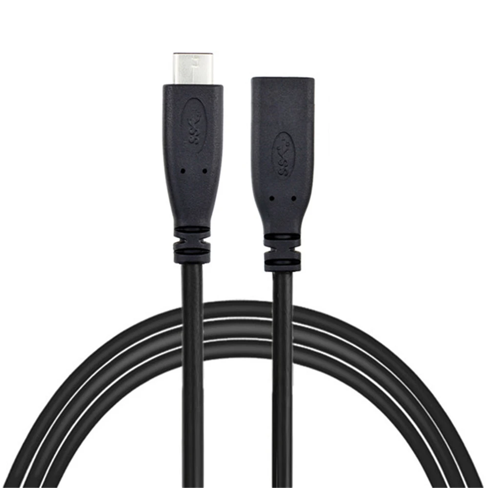 

0.2m 0.5m 1m 2m USB 3.1 Type C Male To Female Extension Data Cable For Macbook Laptop & Tablet Mobile Phone Black Color