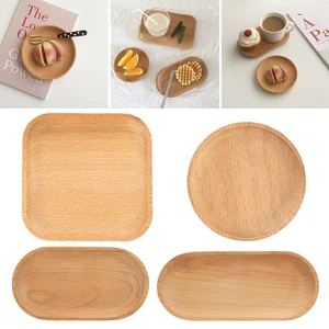 Japanese Saucer Tray Coffee Milk Snack Tray Food Storage Dish Afternoon Tea Wood Tableware Dinnerware Kitchen Tools & Gadgets