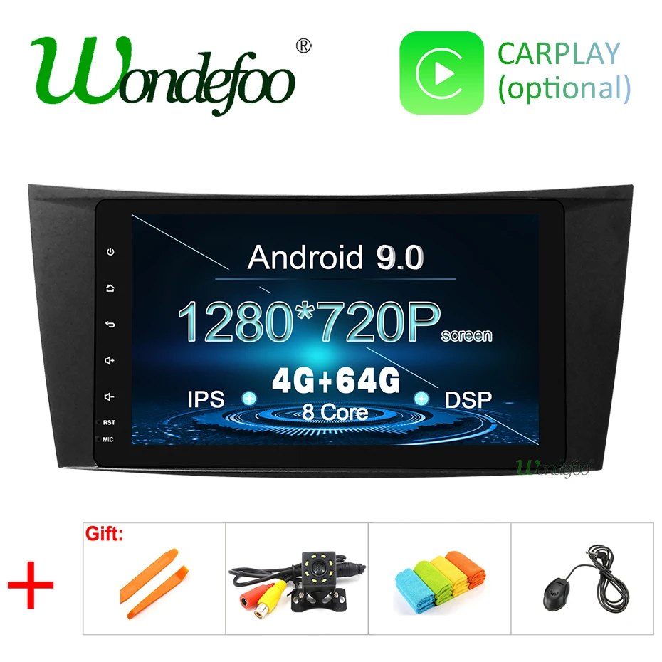 DSP Android 9,0 ips 64G 2 DIN автомобильное радио gps для Mercedes Benz e-класс W211 E200 E220 E300 E350 E240 E270 E280 W219 без DVD плеера