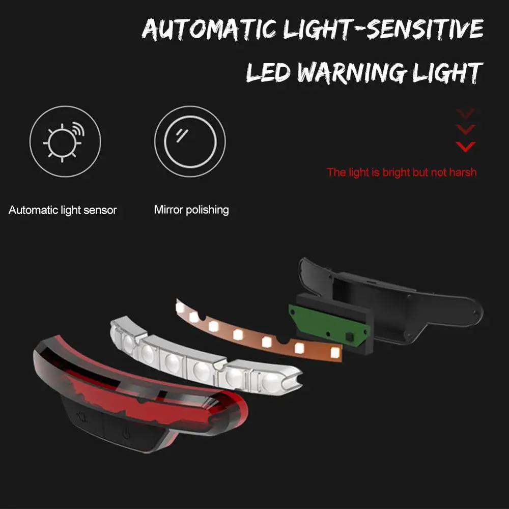 Водонепроницаемый велосипедный шлем IPX4 со смарт вспышкой матовый для длительного использования