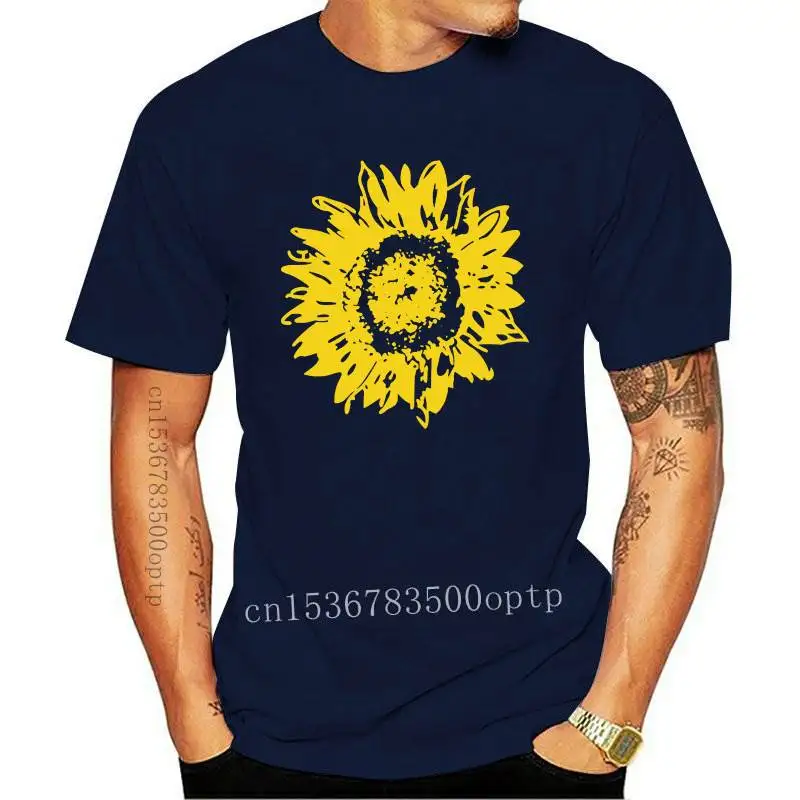 

New JCGO Fashion Summer T-Shirt Women Plus Size S-5XL 100% Cotton Sunflower Print Female Short Sleeve Tshirts Casual Lady Tops T