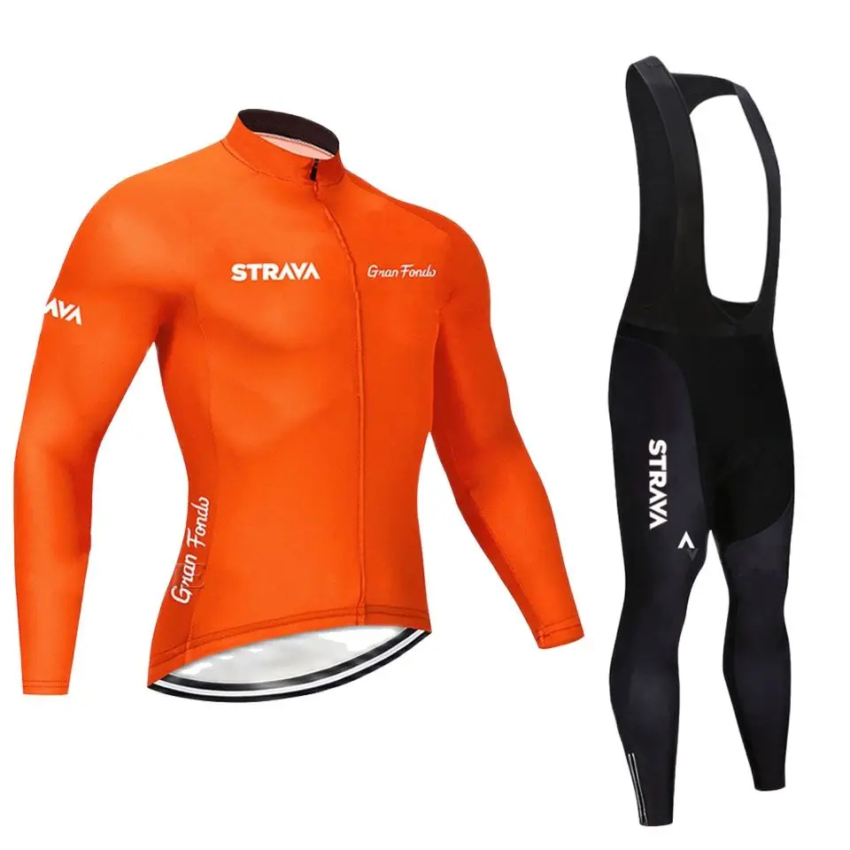

STRAVA 2021 весна/осень мужской комплект с длинным рукавом Велоспорт Джерси дышащая уличная велосипедная одежда Ropa Maillot Ciclismo 9D Gel pad