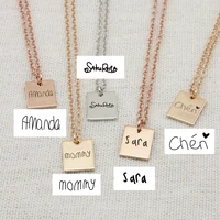 personalized actual handwriting custom name necklace signature rectangle necklace inspired necklace jewelry 11mmx13mm 18inch