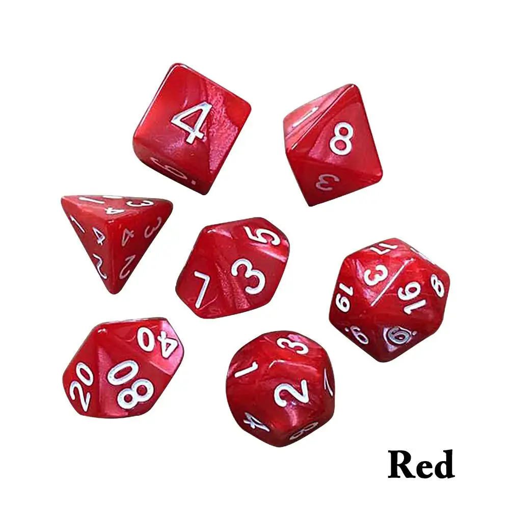 7 шт./компл. смолы кости с цифрами Мрамор Стиль Золотой многогранные RPG D & игры в