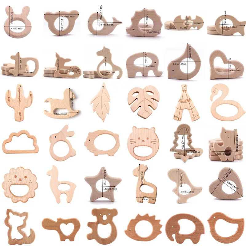 Прорезыватель для зубов 1 шт. грызунок из натурального бука крошечный стержень