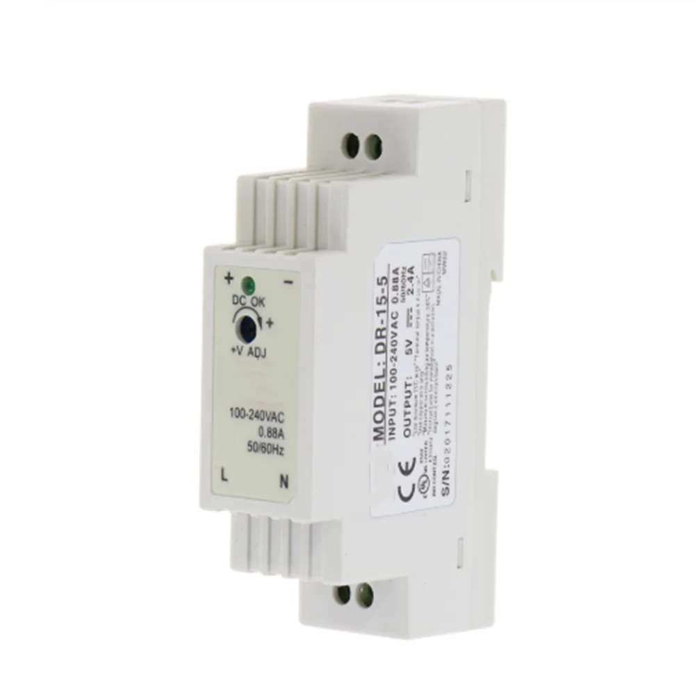 DR 15 15W одиночный выход 5V 12V 15V 24V din рейка монтажный промышленный импульсный