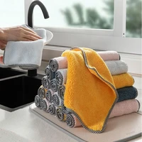 kitchen anti grease wip rags tableware absorbent microfiber clean cloth handkerchiefs home wash dishes kitchen cleaning towel