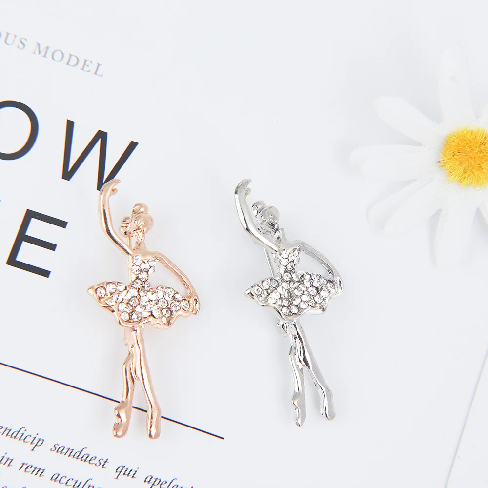 Изысканная брошь с балериной полностью хрустальные блестящие булавки значок в