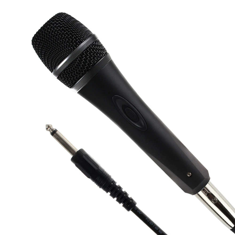 

Mini Microphone Metal Handheld Mic w/ 3 Meters Cable for Home Karaoke Desktop Computer TV Speaker for Performance Meeting