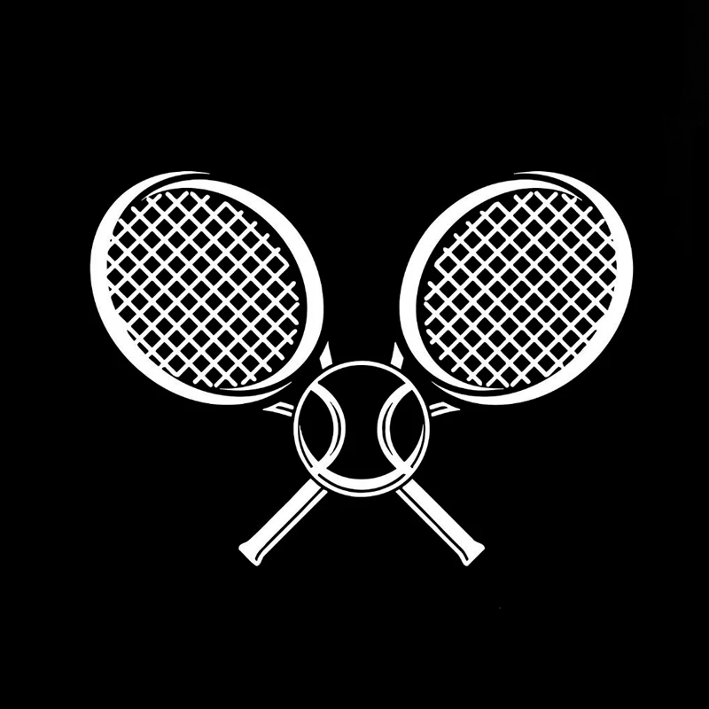 

16.1CM*11.8CM Creative Tennis Racket Sports Car Sticker Vinyl Decor Black/Silver S9-0406