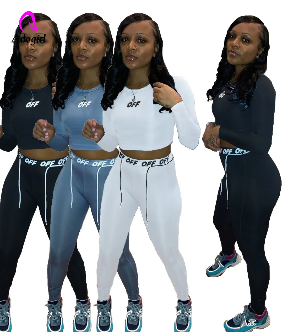 

Комплект Спортивный Женский, из 2 предметов, с буквенным принтом