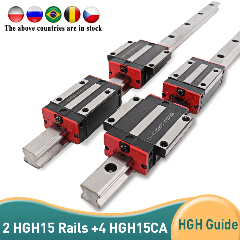 2 шт. HGH15 линейная направляющая + 4 подшипника HGH15CA flang HGW15CC для шариковых винтовых