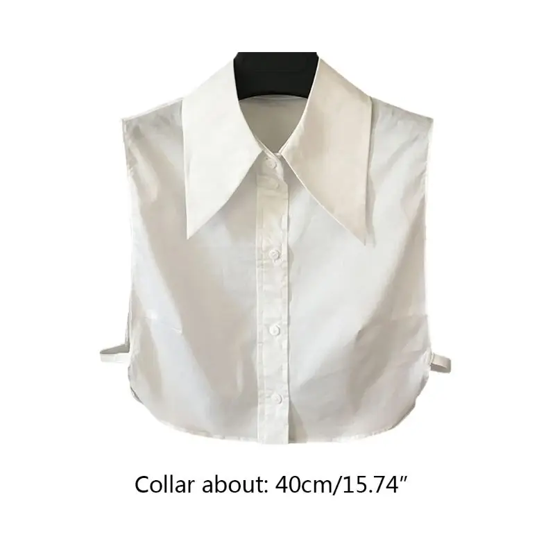 

2020 Women Elegant Cotton Detachable Half-Shirt Pointed Lapel Fake Collar