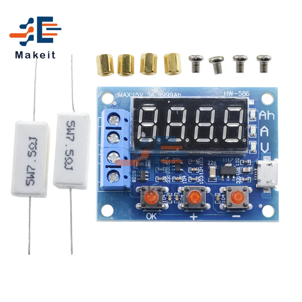 LED Digital Display ZB2L3 Battery Tester 18650 External Load Lithium Test Resistance Lead-acid Capacity Discharge Meter | Электронные