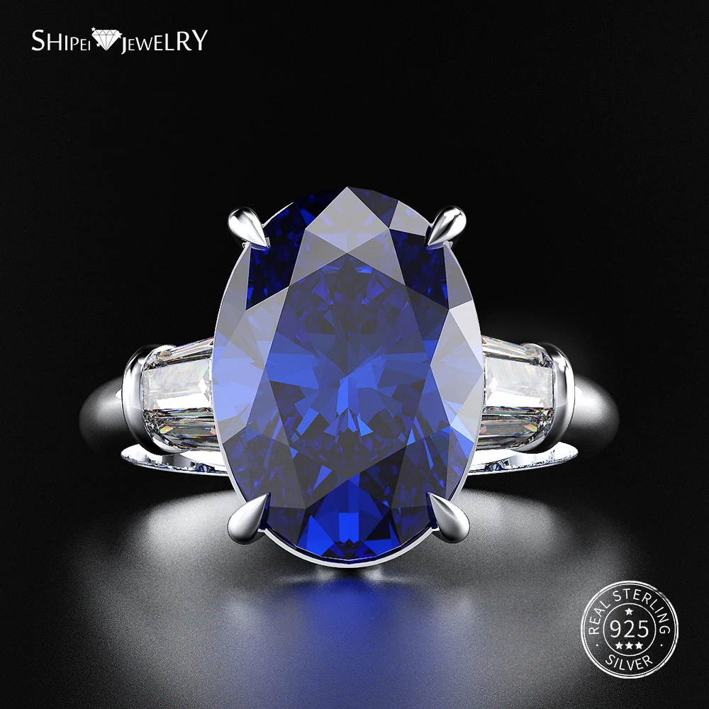 Женское кольцо с овальным сапфиром из серебра|Кольца| |