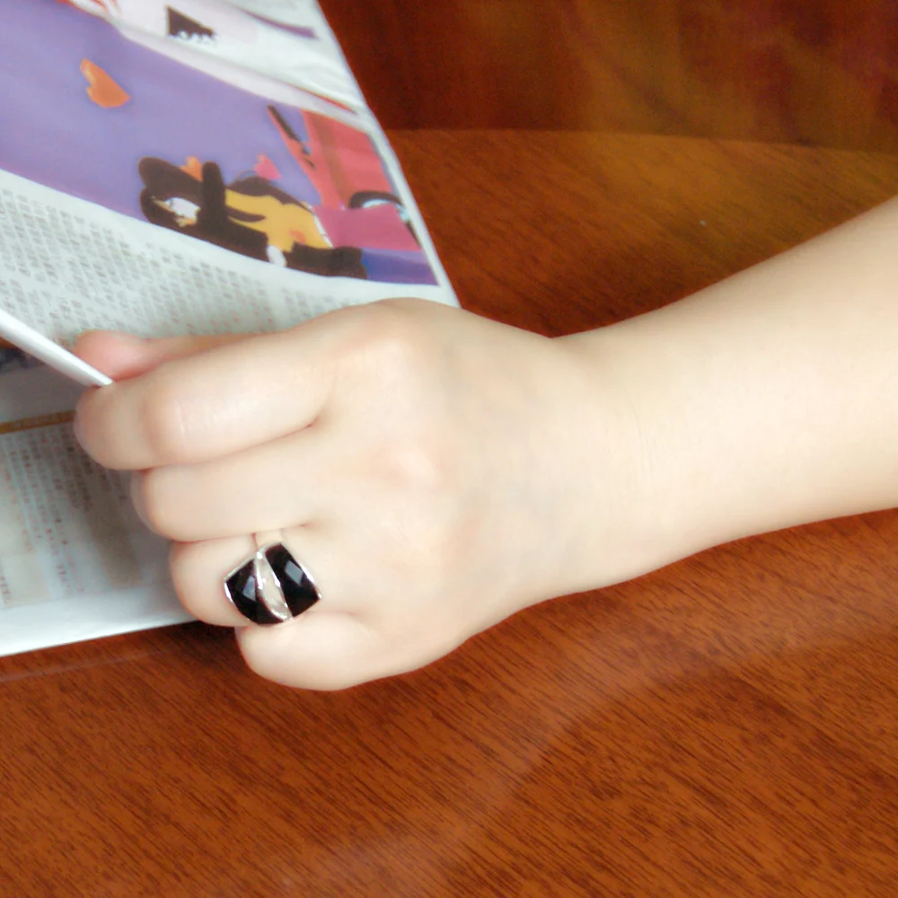 Модное широкое серебряное кольцо искусственное для женщин серебряные ювелирные