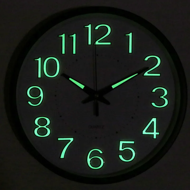 

Luminous Metal Wall Clock Silent Simple 3d Digital Quartz Wall Clocks Nordic Night Bedroom Montre Murale Home Watches AB50WC