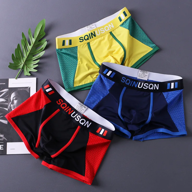 

Mesh Cotton Boxershorts Men Comforable Panties Set трусы мужские боксеры Sexy Underwear Man Boxer Size M-3XL
