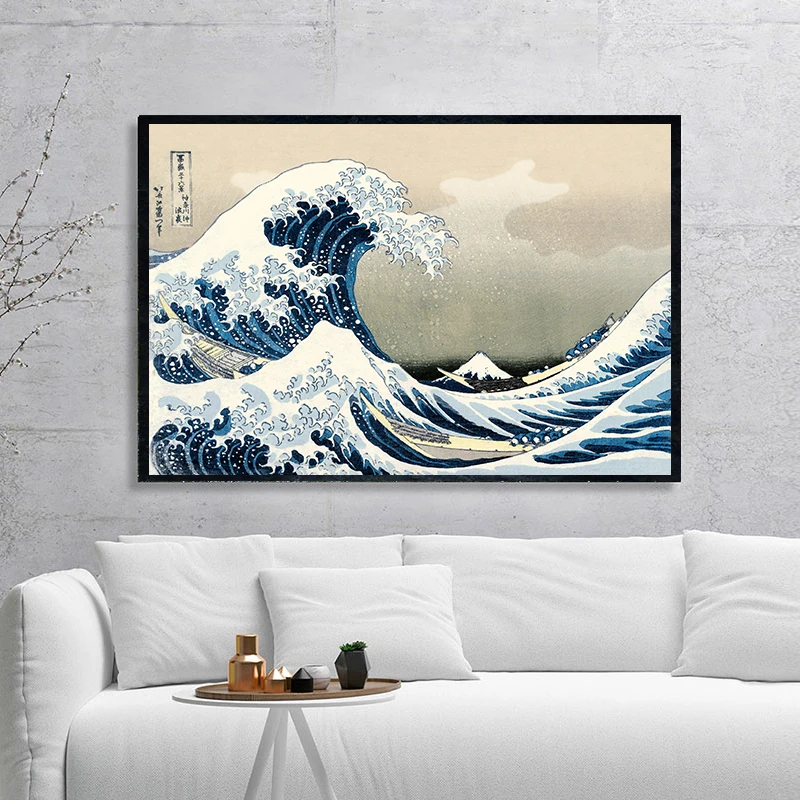 Оригинальный Kanagawa серфинг Katsushika Hokusai холст рисунок напечатанная картина плакат