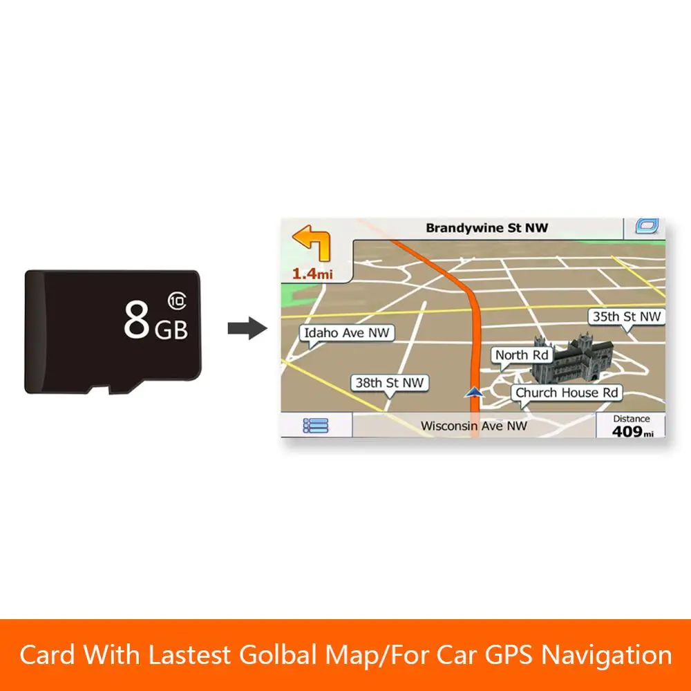 8 ГБ GPS карта Micro SD для автомобиля DVD плеер навигация с новейшей глобальной картой