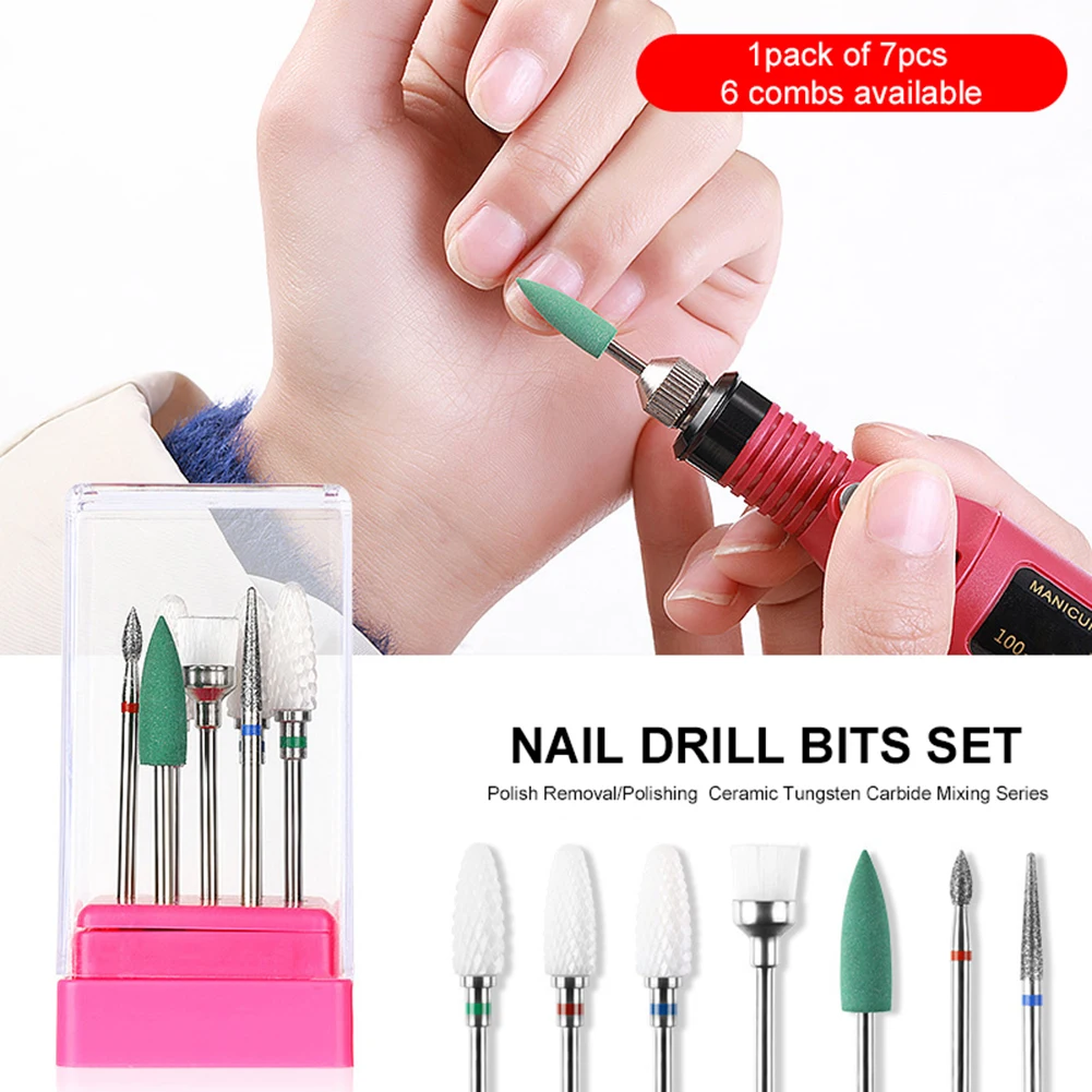 

Nail Drill Bits Set 7PCS Diamond Drill Bits Remove Acrylic Nail Polish and Cuticle for Home Salon Use High Recommend