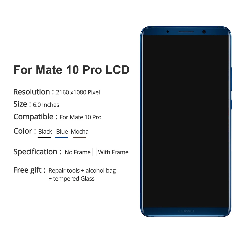 ЖК дисплей 6 0 дюйма для Huawei Mate 10 Pro экран с сенсорным дигитайзером замены дисплея