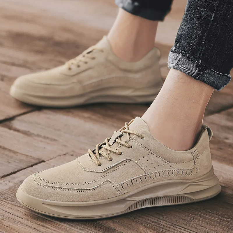 

Men Shoes Genuine Leather Casual Shoes High Quality Outdoor Work Rubber Sole Sneakers Men fashion Shoes Zapatillas Hombre