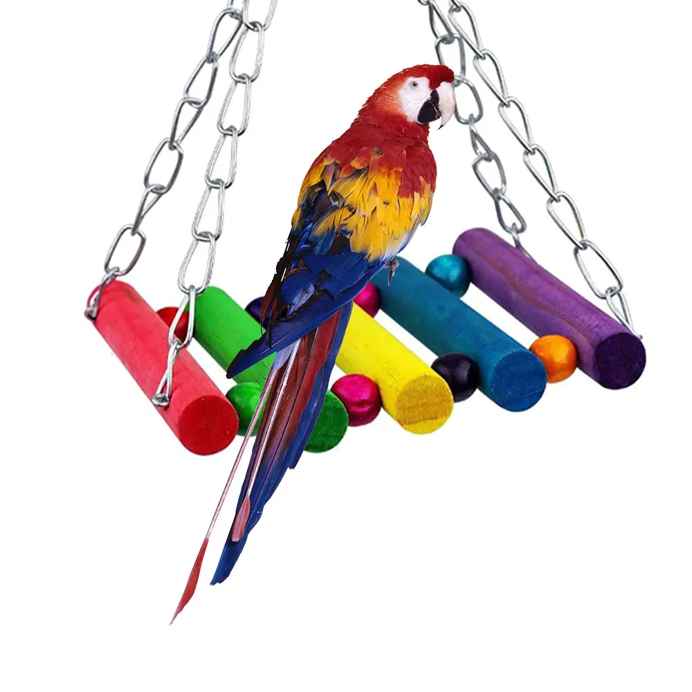 

8 шт./компл. Комбинации игрушка попугай птица изделия попугай Укус игрушка Попугай Птицы игрушки Смешные качели и круглыми бубенчиками пост...