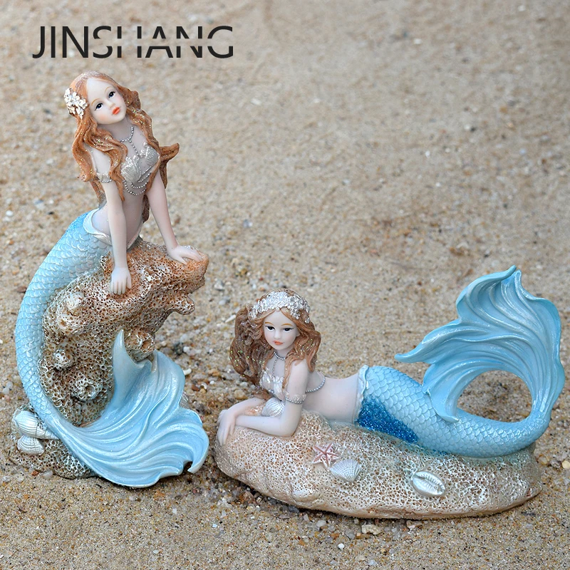 Креативные Русалка из смолы украшения для дома спальни офиса стола фигурки