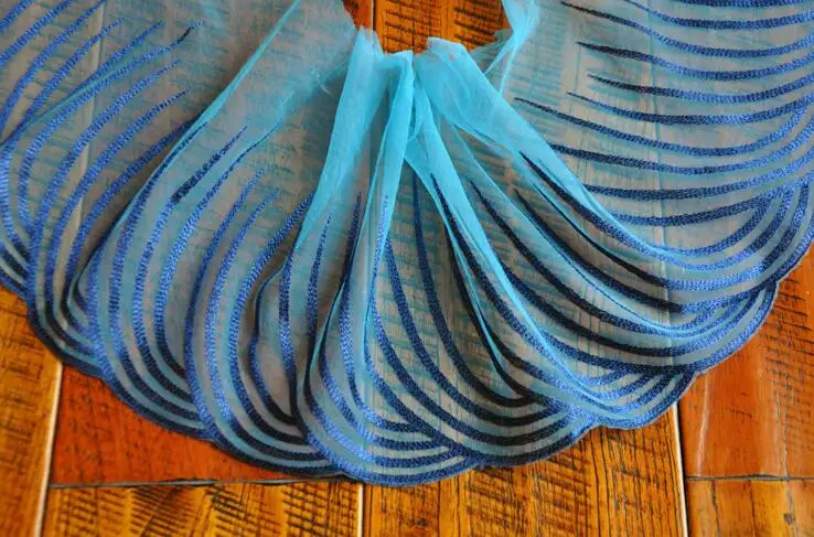 1 Meters Beautiful Royal Blue Series 20cm Width Exquisite Handmade DIY Embroidery Fabric Flower Lace Trim Decoration | Дом и сад
