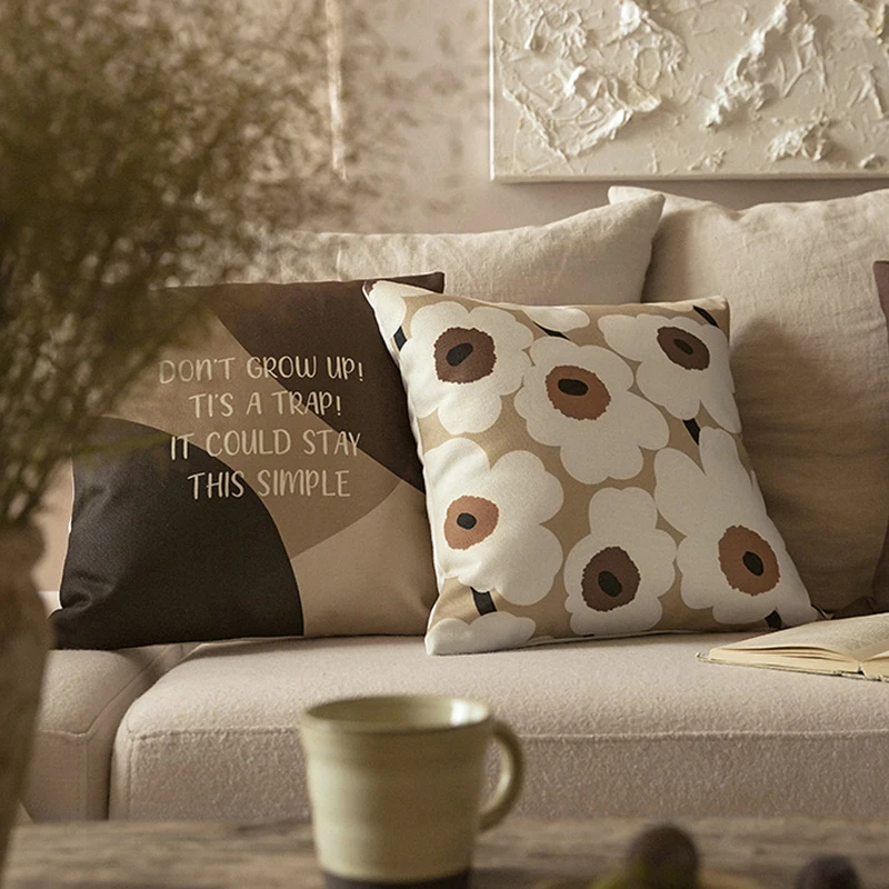 

Cushion Cover Brown Pillow Cover Aesthetic Geometry Throw Pillows For Living Room Funda Cojin 45*45 Home Decor Spring Decoration