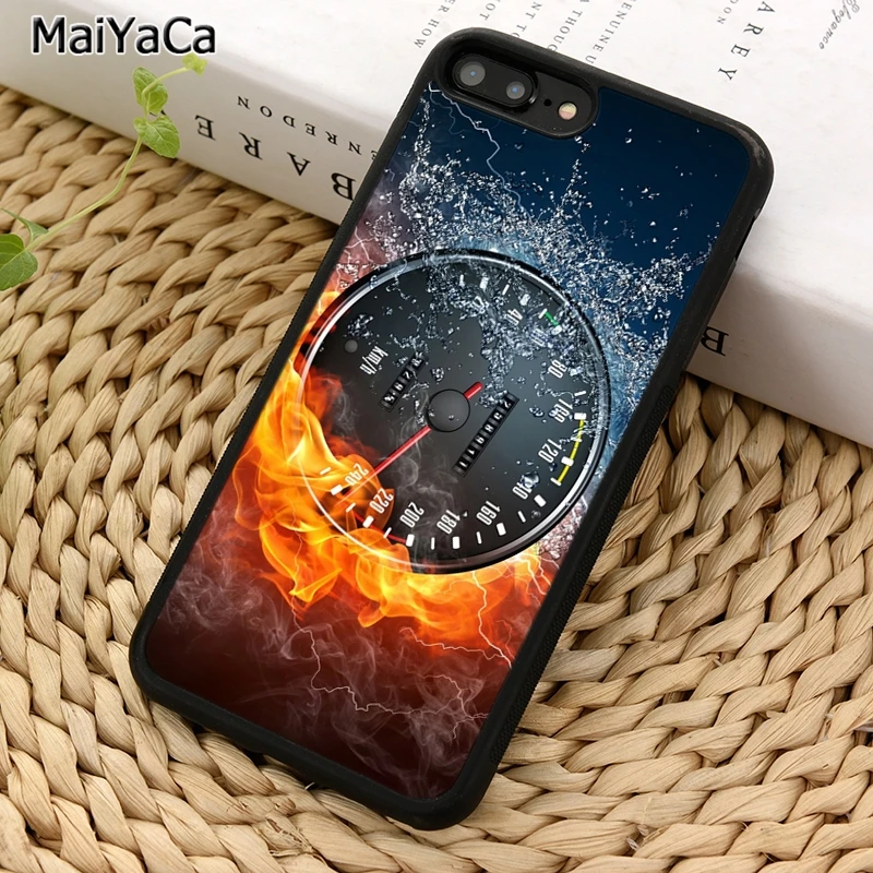 MaiYaCa чехол для телефона со спидометром и водяным огнем iPhone X XR XS 11 12 Pro MAX 5 6 S 7 8 Plus Samsung Galaxy S5 S6 S7edge S8 S9 S10|Бамперы| |