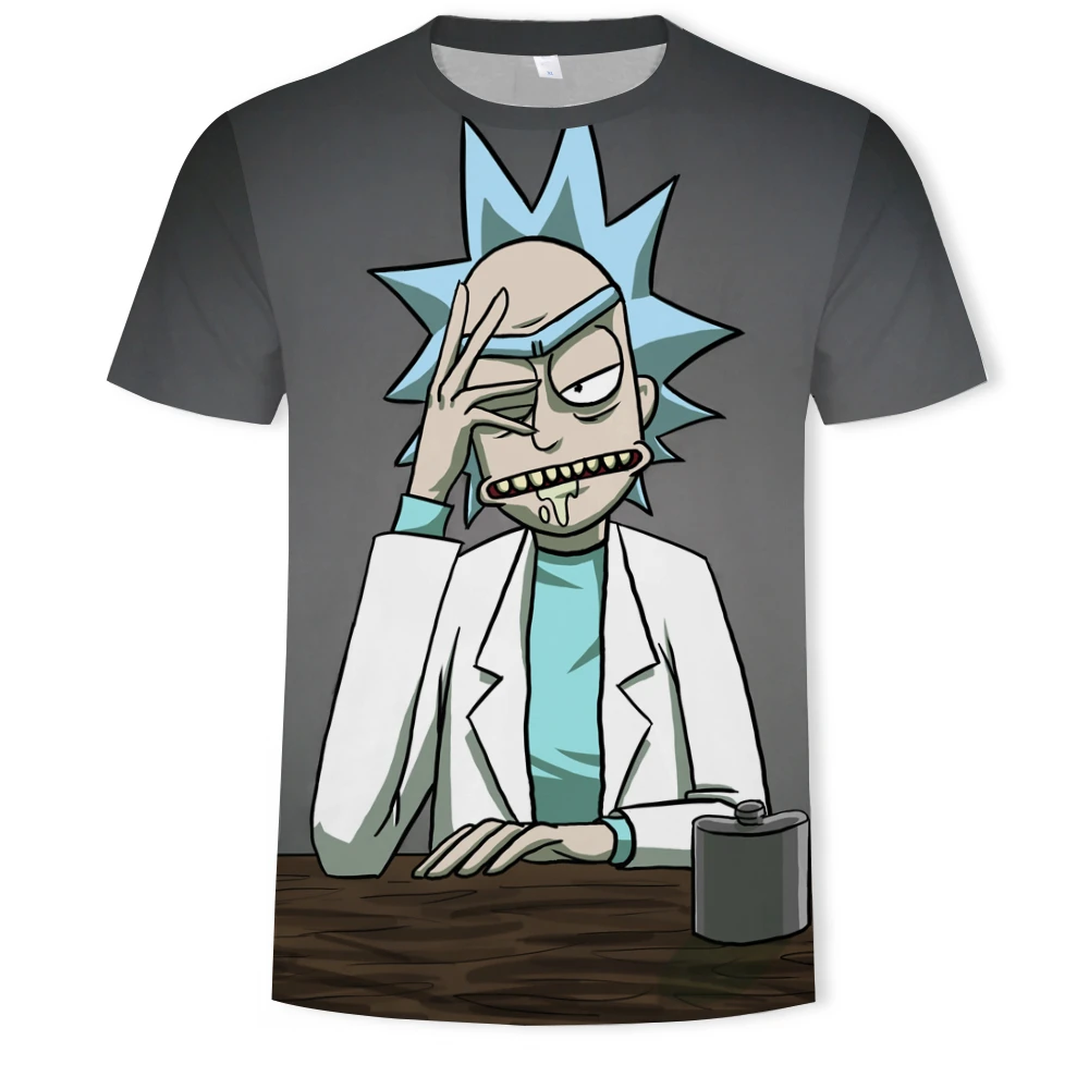 

New fashion hip-hop cartoon anime 3d printing men's short-sleeve T-shirt factory direct selling hot O-neck shirt plus size men's